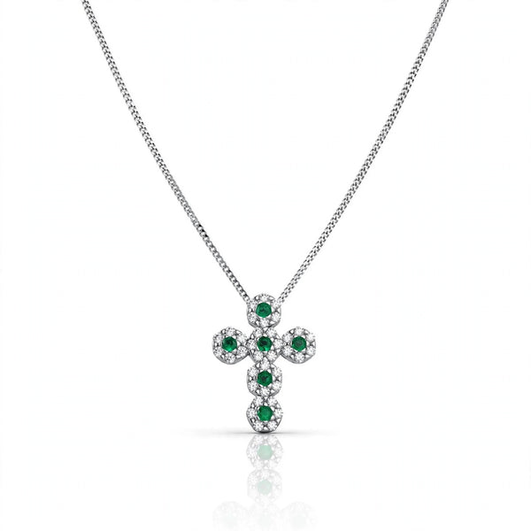 Collana Croce "Smeraldo" Argento 925