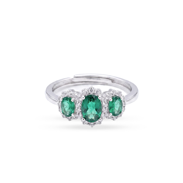 Anello Trilogy Smeraldo Argento 925