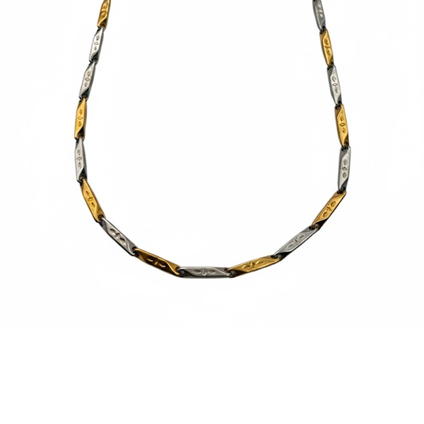 COLLANA TUBOLARE BICOLORE