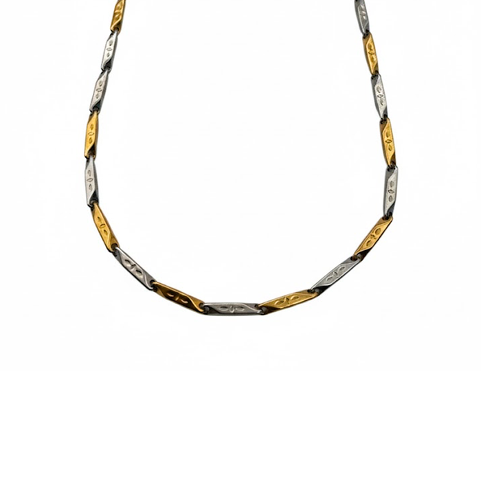 COLLANA TUBOLARE BICOLORE