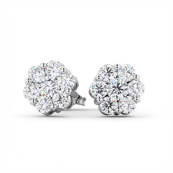 Orecchini Cluster Argento 925 Moissanite
