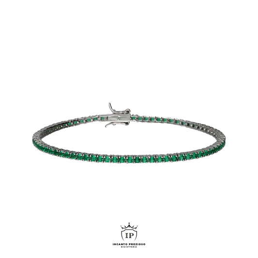TENNIS SMERALDO ARGENTO 925
