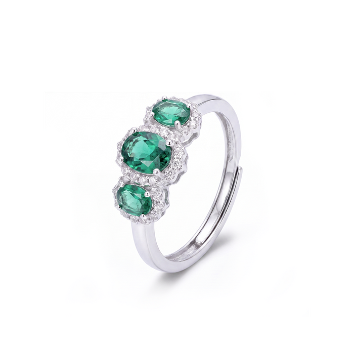 Anello Trilogy Smeraldo Argento 925