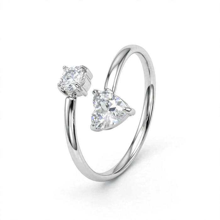 Anello "Crystal Heart" Regolabile