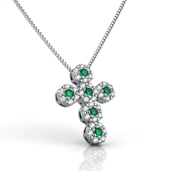 Collana Croce "Smeraldo" Argento 925