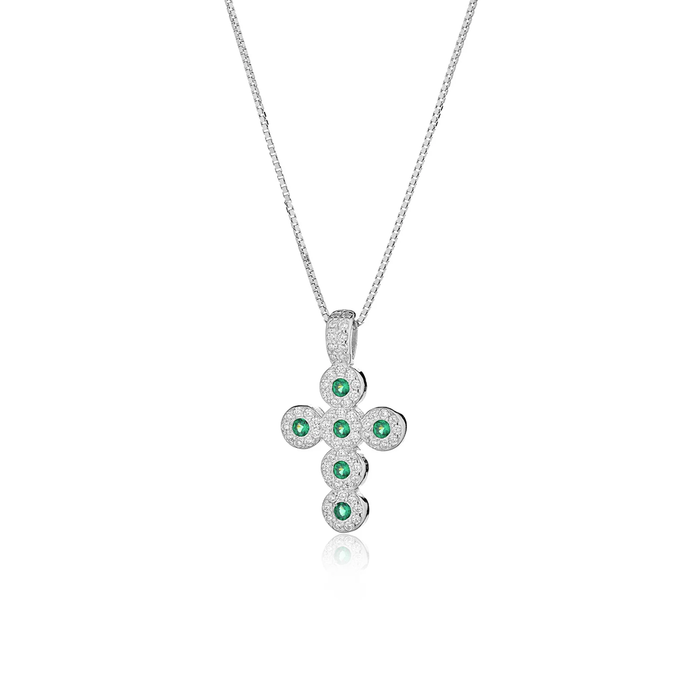 Collana Croce "Smeraldo" Argento 925