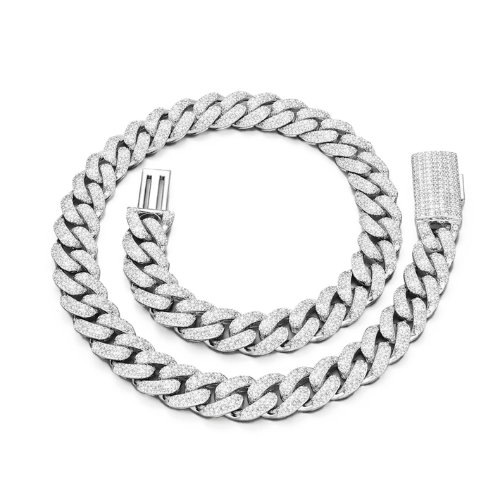 Cuban Chain "TEXAS" Argento 925 Moissanite