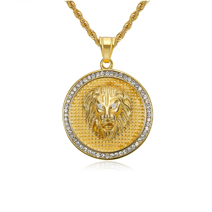 Medaglione "Lion" Acciaio Inossidabile